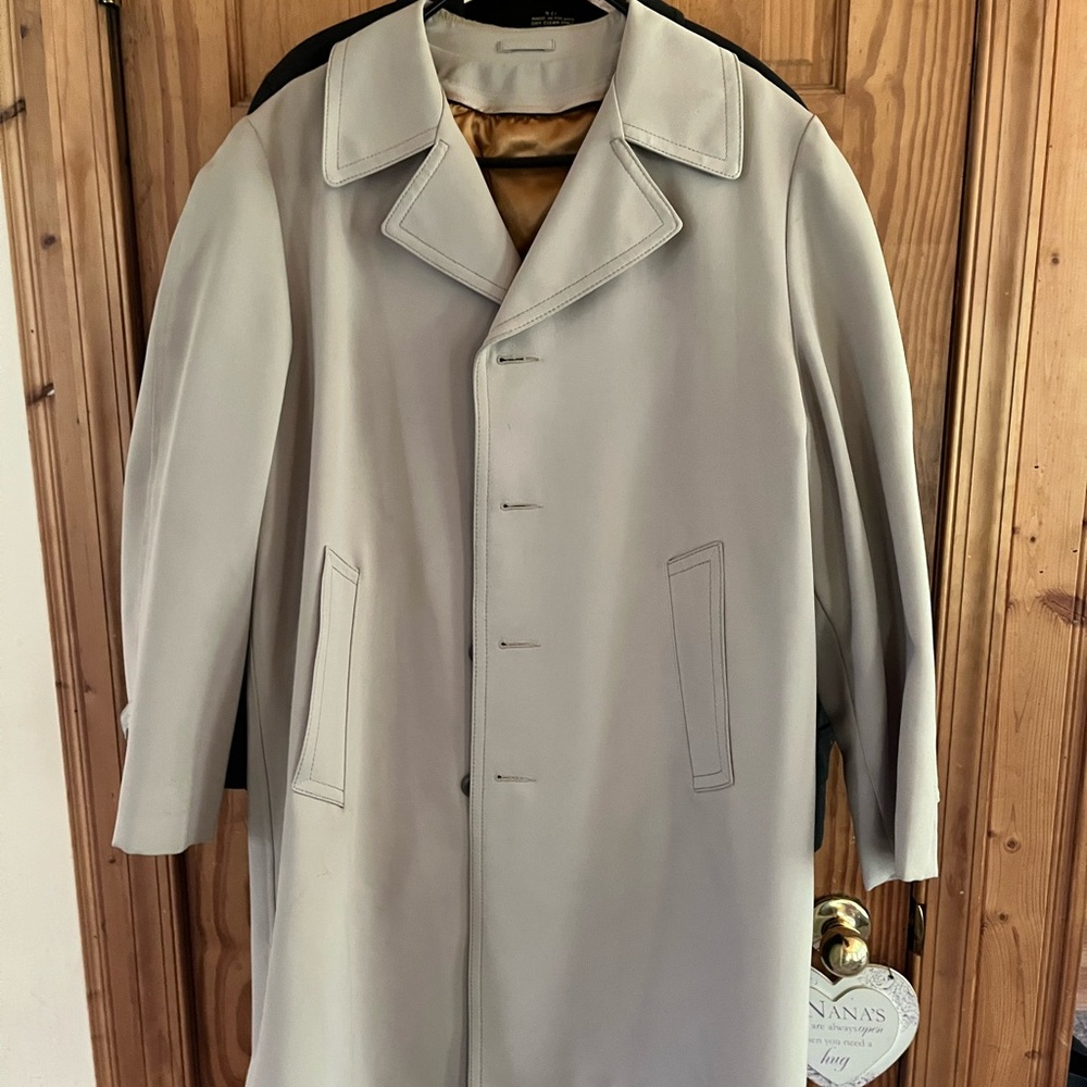 Sears Tan Trench Coat Classic Tailored Outerwear